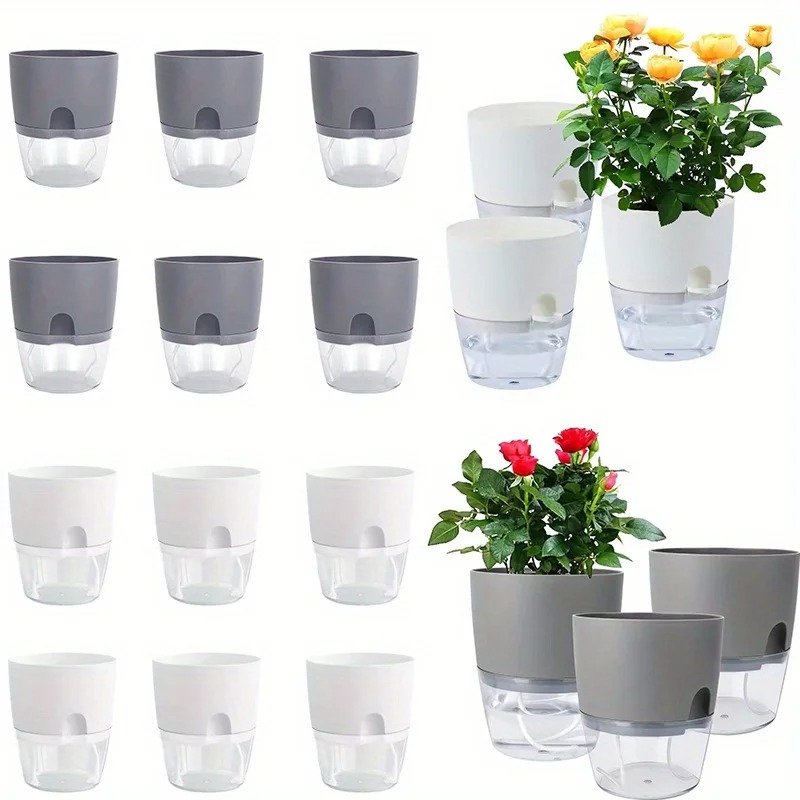 Aloe Vera Pot - 10/5 шт. самополивающийся пластиковый цветочный горшок,